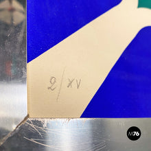 将图片加载到图库查看器,Chromed steel frame with abstract design print, 1970s