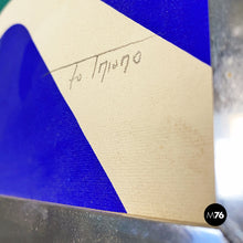 将图片加载到图库查看器,Chromed steel frame with abstract design print, 1970s