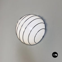 Load image into Gallery viewer, Metal rod structure and white plastic lampshade wall lamp, 1970s