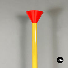 画像をギャラリービューアに読み込む, Grey, red and yellow steel Callimaco floor lamp by Ettore Sottsass for Artemide, 1982