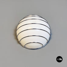 Load image into Gallery viewer, Metal rod structure and white plastic lampshade wall lamp, 1970s