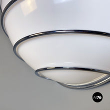 Load image into Gallery viewer, Metal rod structure and white plastic lampshade wall lamp, 1970s