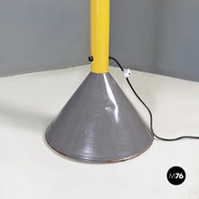 画像をギャラリービューアに読み込む, Grey, red and yellow steel Callimaco floor lamp by Ettore Sottsass for Artemide, 1982