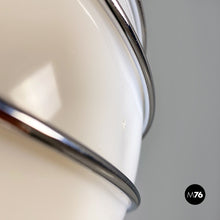 Load image into Gallery viewer, Metal rod structure and white plastic lampshade wall lamp, 1970s