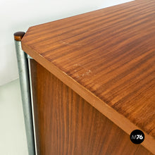 画像をギャラリービューアに読み込む, Industrial metal and wood desk with drawers, 1970s