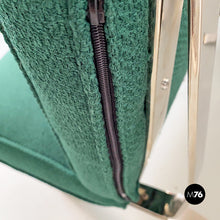 Load image into Gallery viewer, Steel and green cotton armchairs by Gastone Rinaldi for Rima, 1970s