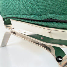 Load image into Gallery viewer, Steel and green cotton armchairs by Gastone Rinaldi for Rima, 1970s
