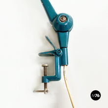 Load image into Gallery viewer, Teal colored metal Aure clamp lamp by Stilnovo, 1960s