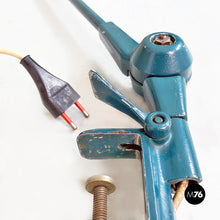 Load image into Gallery viewer, Teal colored metal Aure clamp lamp by Stilnovo, 1960s
