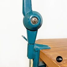 Load image into Gallery viewer, Teal colored metal Aure clamp lamp by Stilnovo, 1960s