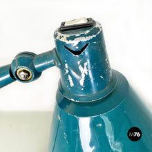 Load image into Gallery viewer, Teal colored metal Aure clamp lamp by Stilnovo, 1960s