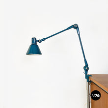 Load image into Gallery viewer, Teal colored metal Aure clamp lamp by Stilnovo, 1960s