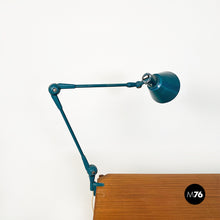 Load image into Gallery viewer, Teal colored metal Aure clamp lamp by Stilnovo, 1960s