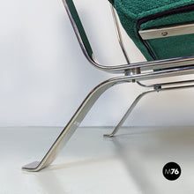 Load image into Gallery viewer, Steel and green cotton armchairs by Gastone Rinaldi for Rima, 1970s