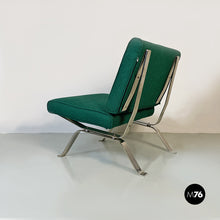 Load image into Gallery viewer, Steel and green cotton armchairs by Gastone Rinaldi for Rima, 1970s