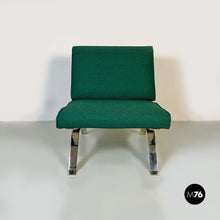 Load image into Gallery viewer, Steel and green cotton armchairs by Gastone Rinaldi for Rima, 1970s
