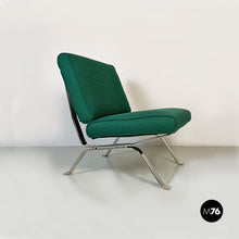 Load image into Gallery viewer, Steel and green cotton armchairs by Gastone Rinaldi for Rima, 1970s