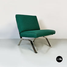 Load image into Gallery viewer, Steel and green cotton armchairs by Gastone Rinaldi for Rima, 1970s