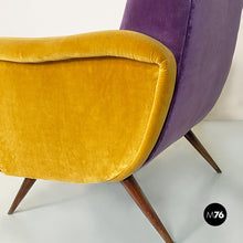 Load image into Gallery viewer, Purple and yellow armchair, 1960s