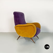 Load image into Gallery viewer, Purple and yellow armchair, 1960s