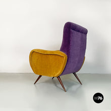 Load image into Gallery viewer, Purple and yellow armchair, 1960s