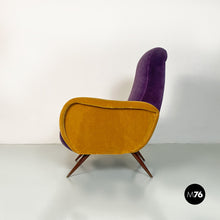 Load image into Gallery viewer, Purple and yellow armchair, 1960s