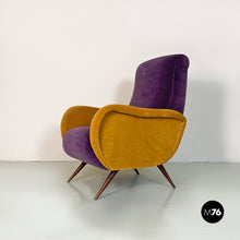 Load image into Gallery viewer, Purple and yellow armchair, 1960s