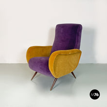 Load image into Gallery viewer, Purple and yellow armchair, 1960s