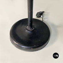 Load image into Gallery viewer, Metal, brass and beige and red fabric floor lamp, 1940s