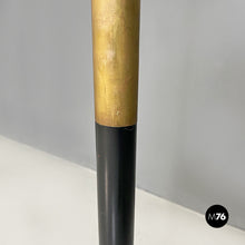 Load image into Gallery viewer, Metal, brass and beige and red fabric floor lamp, 1940s