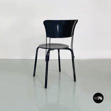 Load image into Gallery viewer, Black metal Ibisco chair by Giuseppe Raimondi for Molteni & Consonni, 1980s