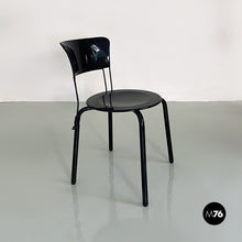 Load image into Gallery viewer, Black metal Ibisco chair by Giuseppe Raimondi for Molteni & Consonni, 1980s