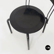 Load image into Gallery viewer, Black metal Ibisco chair by Giuseppe Raimondi for Molteni & Consonni, 1980s