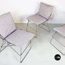 Charger l'image dans la galerie, Chromed metal and cotton Sof Sof chairs by Enzo Mari for Driade, 1980s