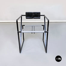 画像をギャラリービューアに読み込む, Black metal chairs "Seconda" by Mario Botta for Alias, 1985