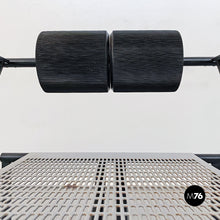 画像をギャラリービューアに読み込む, Black metal chairs "Seconda" by Mario Botta for Alias, 1985