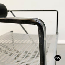 画像をギャラリービューアに読み込む, Black metal chairs "Seconda" by Mario Botta for Alias, 1985