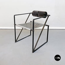 画像をギャラリービューアに読み込む, Black metal chairs "Seconda" by Mario Botta for Alias, 1985
