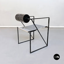 画像をギャラリービューアに読み込む, Black metal chairs "Seconda" by Mario Botta for Alias, 1985