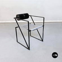 画像をギャラリービューアに読み込む, Black metal chairs "Seconda" by Mario Botta for Alias, 1985