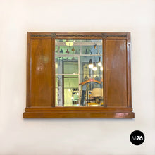 Load image into Gallery viewer, Wood and brass details dresser mirror, 1950s
