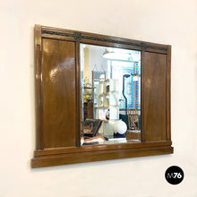 Load image into Gallery viewer, Wood and brass details dresser mirror, 1950s