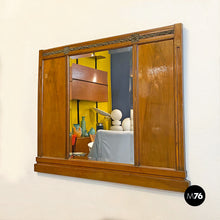 Load image into Gallery viewer, Wood and brass details dresser mirror, 1950s