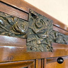 Load image into Gallery viewer, Wood and brass details dresser mirror, 1950s