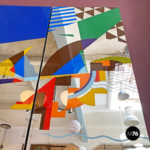 画像をギャラリービューアに読み込む, Large decorative three-piece mirror, 1980s