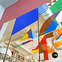 画像をギャラリービューアに読み込む, Large decorative three-piece mirror, 1980s