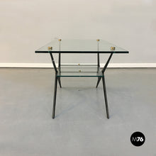 画像をギャラリービューアに読み込む, Glass and iron coffee table by Angelo Ostuni, 1950s