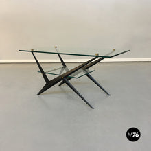 画像をギャラリービューアに読み込む, Glass and iron coffee table by Angelo Ostuni, 1950s