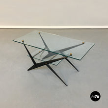 画像をギャラリービューアに読み込む, Glass and iron coffee table by Angelo Ostuni, 1950s