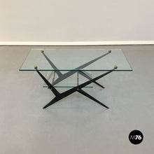 画像をギャラリービューアに読み込む, Glass and iron coffee table by Angelo Ostuni, 1950s